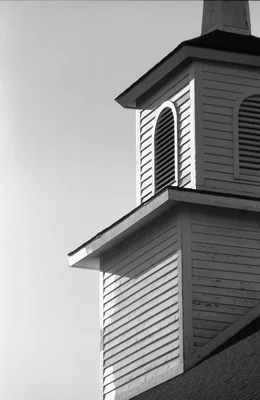 church steeple with louvered bell tower