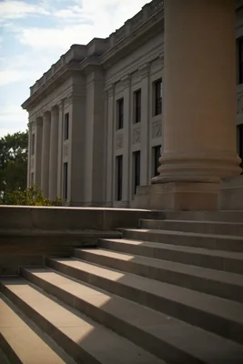 classical building with columns and stone steps