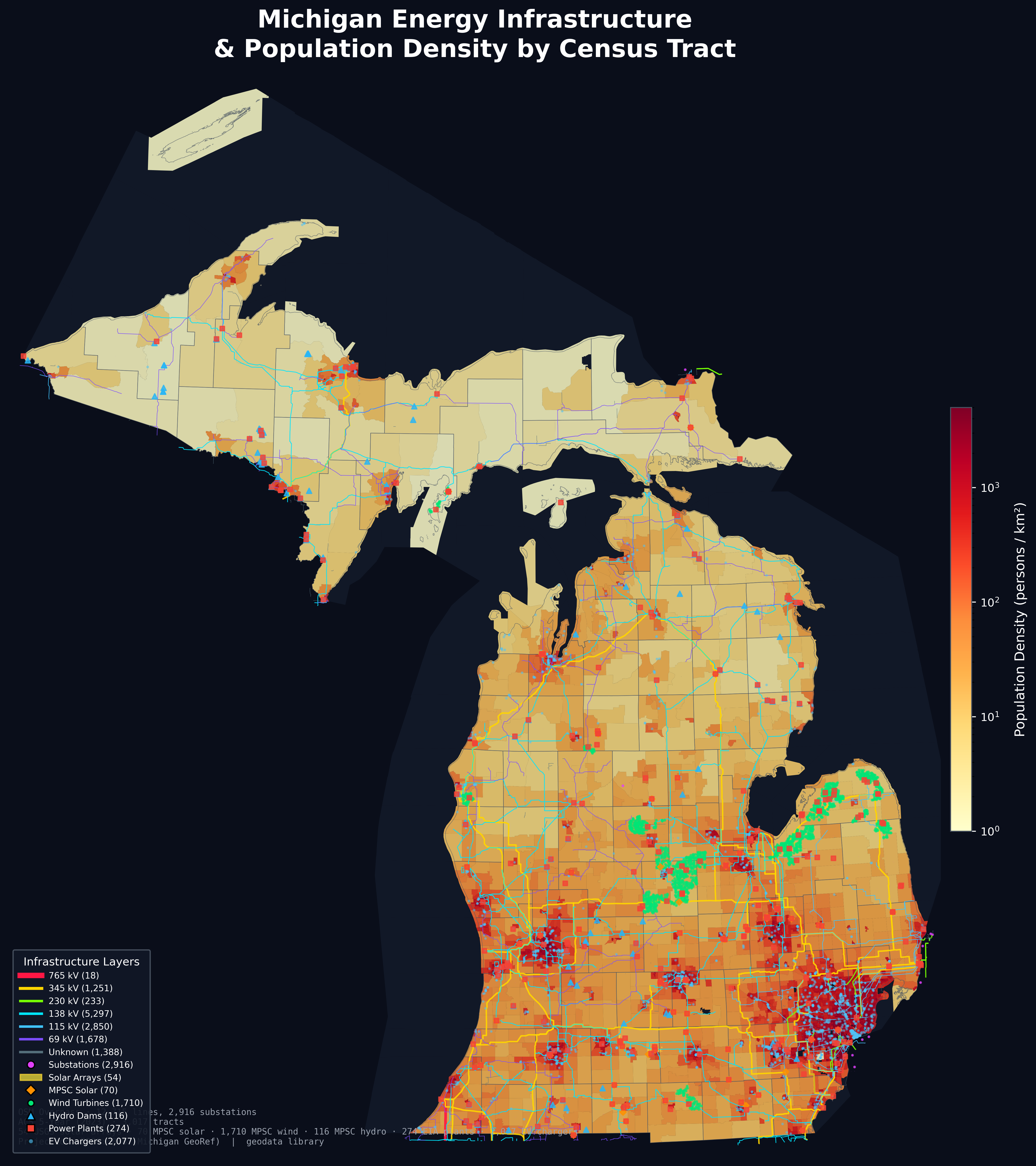 Michigan Energy Infrastructure & Population Density