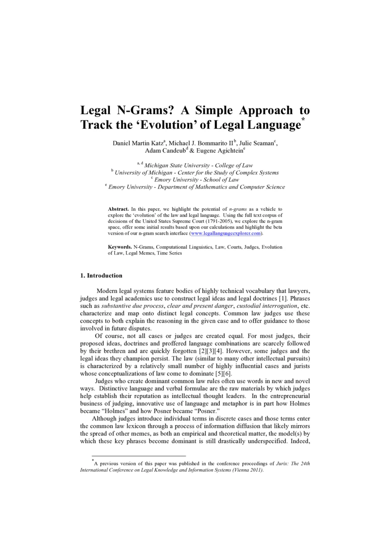 Thumbnail for Legal n-grams? A simple approach to track the 'evolution' of legal language