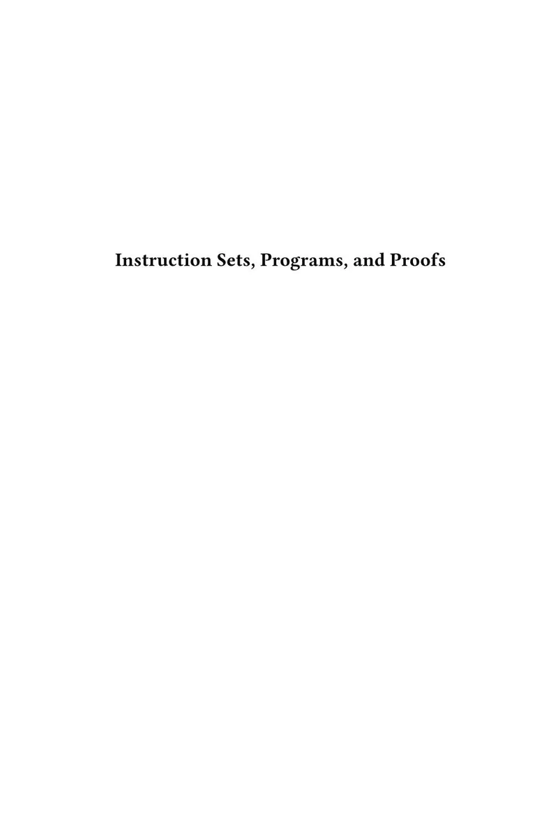 Cover of Instruction Sets, Programs, and Proofs: Semantics, Equivalence, and Optimization