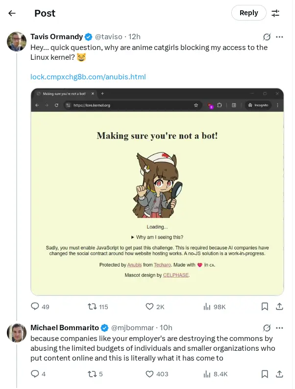 Tavis Ormandy's tweet about Anubis analysis